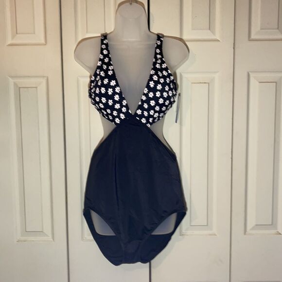 Beach Betty Floral Cut Out Panels Swimsuit L NWT - Picture 2 of 16